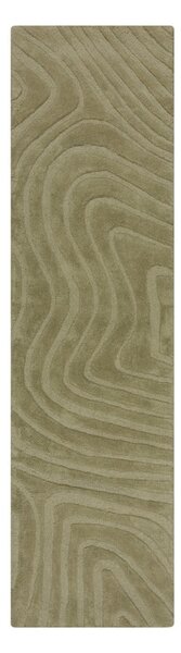 Khaki kézi szövésű gyapjú futószőnyeg 60x230 cm Mesmerise Sage – Flair Rugs