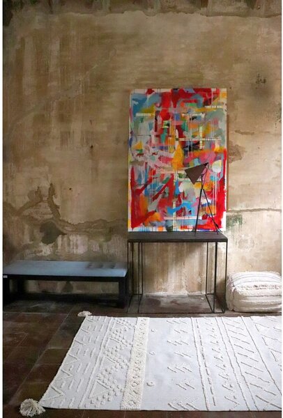 Fehér mosható kézi szövésű pamut szőnyeg 170x240 cm Tribu Natural – Lorena Canals