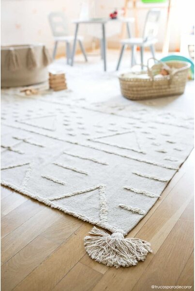 Fehér mosható kézi szövésű pamut szőnyeg 170x240 cm Tribu Natural – Lorena Canals