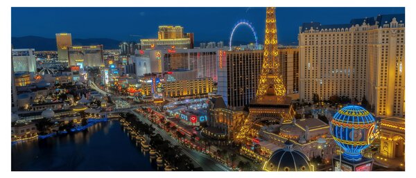 Éjszakai Las Vegas-i kép (120x50 cm)