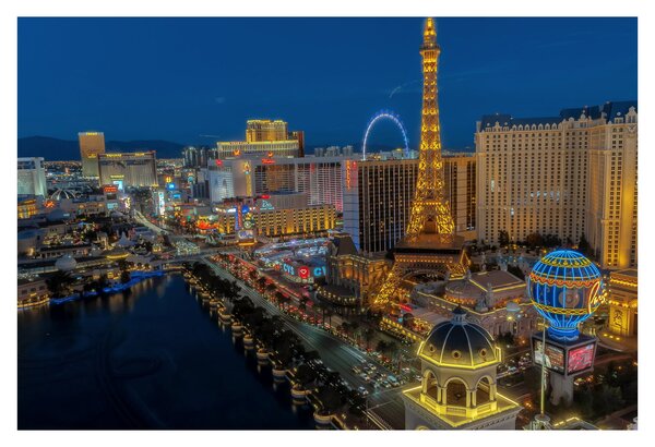 Éjszakai Las Vegas-i kép (90x60 cm)