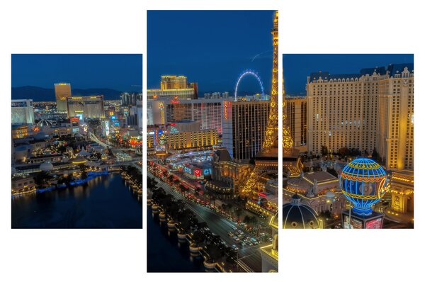 Éjszakai Las Vegas-i kép (90x60 cm)