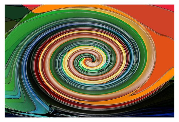Absztrakt kép - színes spirál (90x60 cm)