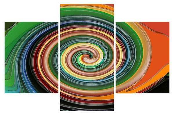 Absztrakt kép - színes spirál (90x60 cm)