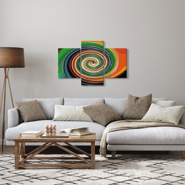 Absztrakt kép - színes spirál (90x60 cm)