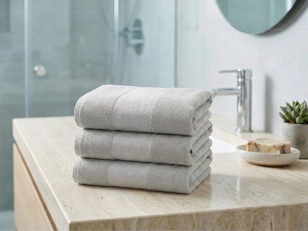 CARRARA törölköző szett 30x30 cm világosszürke 100% pamut, 3 db