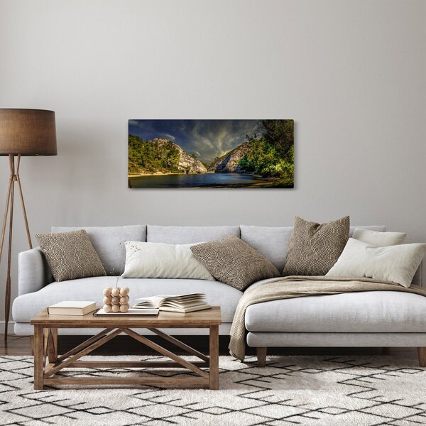 Tájkép tóval (120x50 cm)