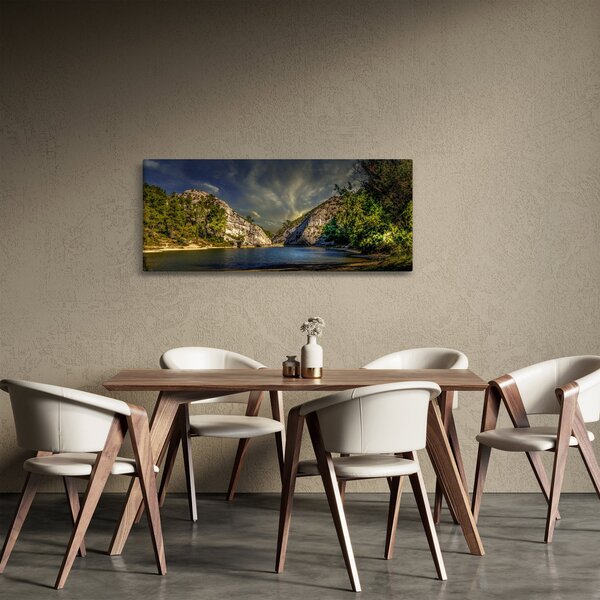 Tájkép tóval (120x50 cm)
