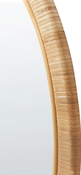Falitükör ANLEZY 80 cm 80 cm Rattan Természetes