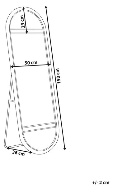 Állótükör BARGES 150 cm Rattan Természetes