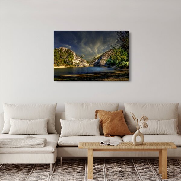 Tájkép tóval (90x60 cm)