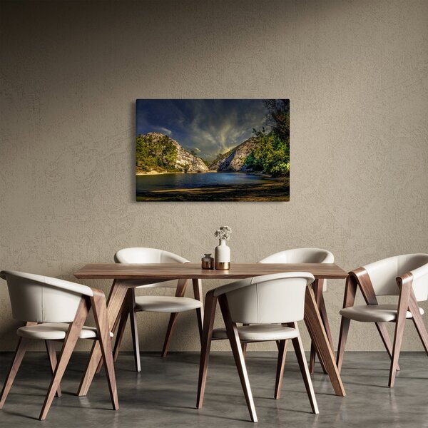 Tájkép tóval (90x60 cm)