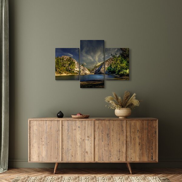 Tájkép tóval (90x60 cm)