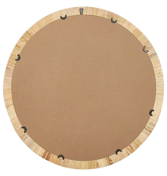 Falitükör ANLEZY 80 cm 80 cm Rattan Természetes