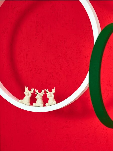 Sinsay - Rénszarvas alakú díszek 3 pack - fehér