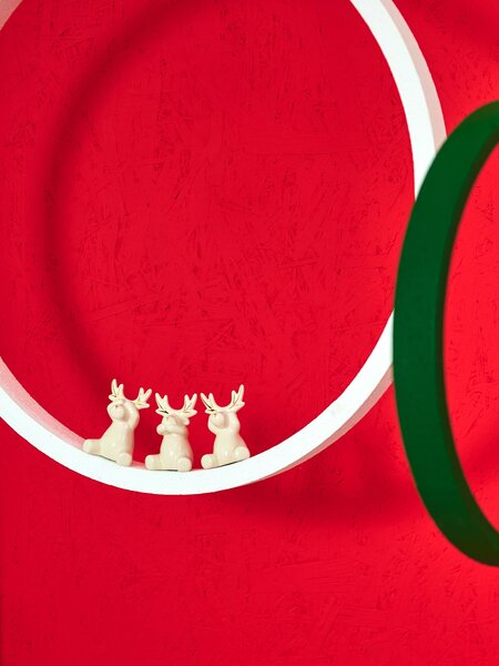 Sinsay - Rénszarvas alakú díszek 3 pack - fehér