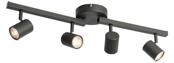 Fekete GU10 50mm-es mennyezeti spotlámpa 4-es, háttérvilágítással és 3 fokozatú kapcsolóval - Back Up