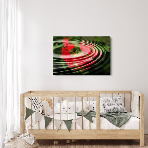 Absztrakt kép - virágok hullámokban (90x60 cm)