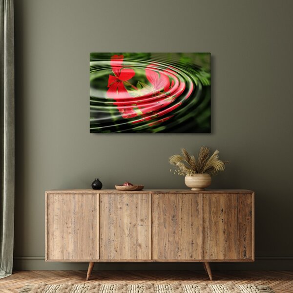 Absztrakt kép - virágok hullámokban (90x60 cm)