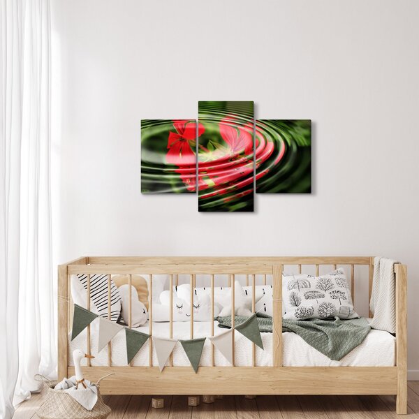 Absztrakt kép - virágok hullámokban (90x60 cm)