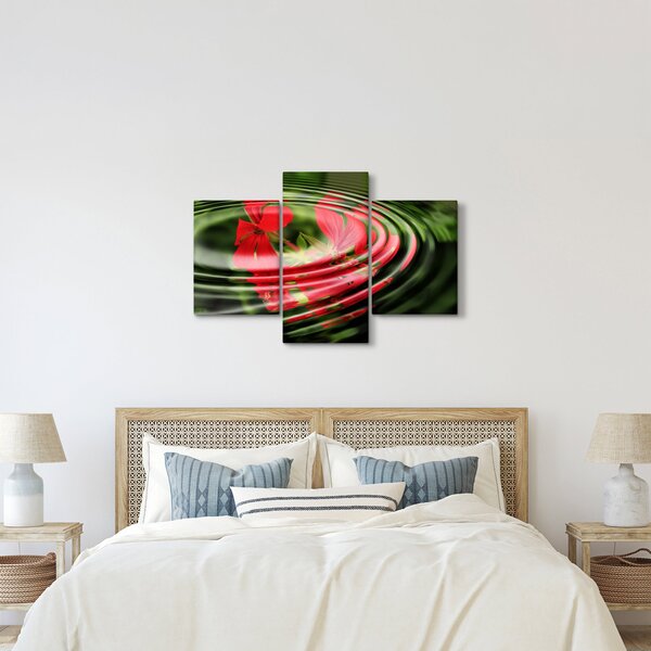 Absztrakt kép - virágok hullámokban (90x60 cm)