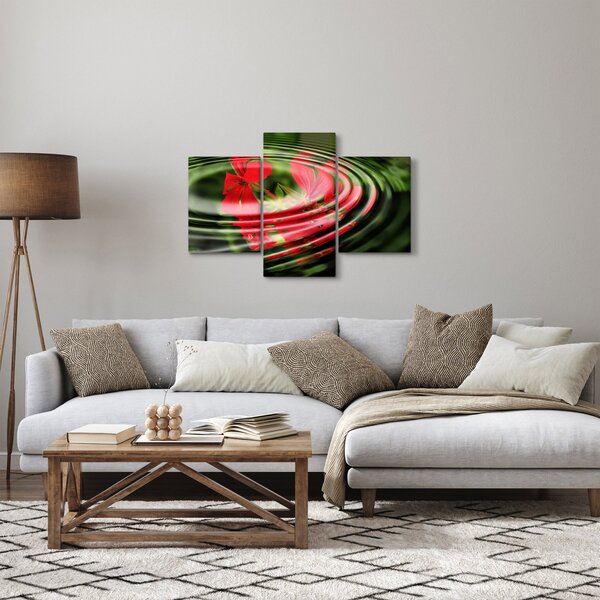 Absztrakt kép - virágok hullámokban (90x60 cm)