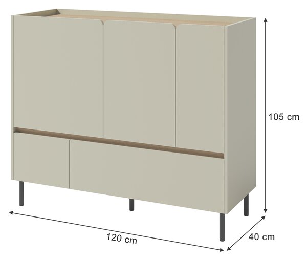 LUCA S8 komód - zöld