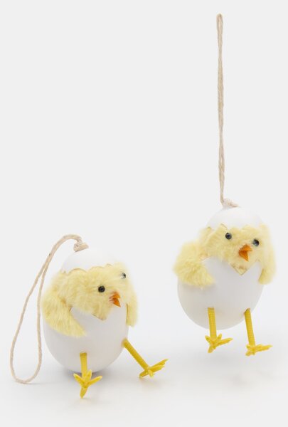 Sinsay - Húsvéti akasztós díszek csibékkel tojásban 2 pack - világossárga