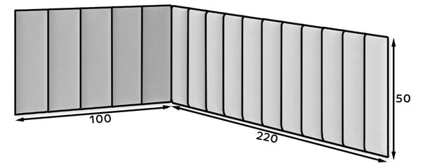 Kárpitozott panel 16 db. Quadra 100x220x50 cm (sötétszürke)