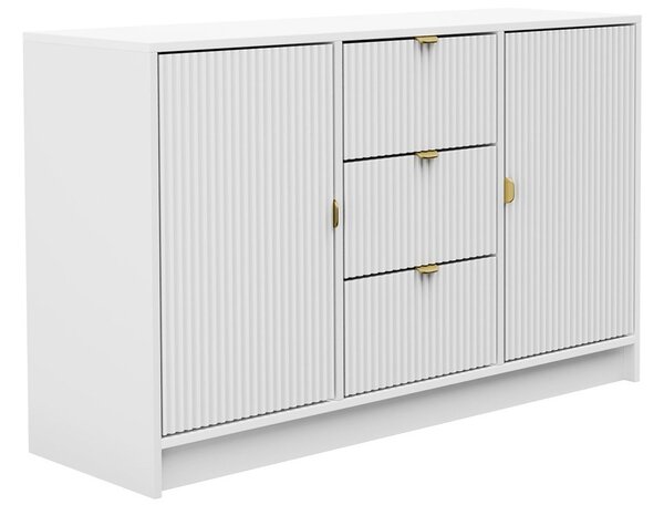 Komód Rozoma 2D3SZ (fehér velvet + arany)