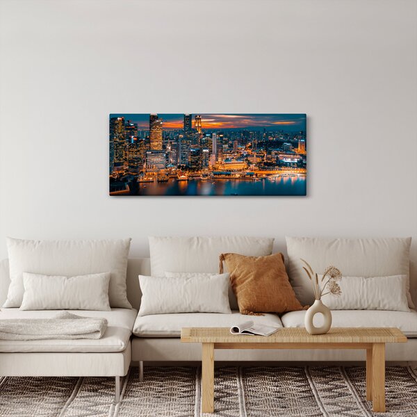 Éjszakai város képe (120x50 cm)