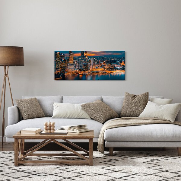 Éjszakai város képe (120x50 cm)