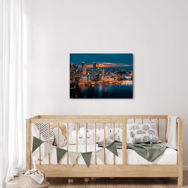 Éjszakai város képe (70x50 cm)
