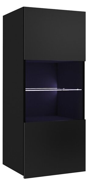 Függesztett vitrin Brolani BR11 (fekete + fényes fekete) (fehér LED világítás)