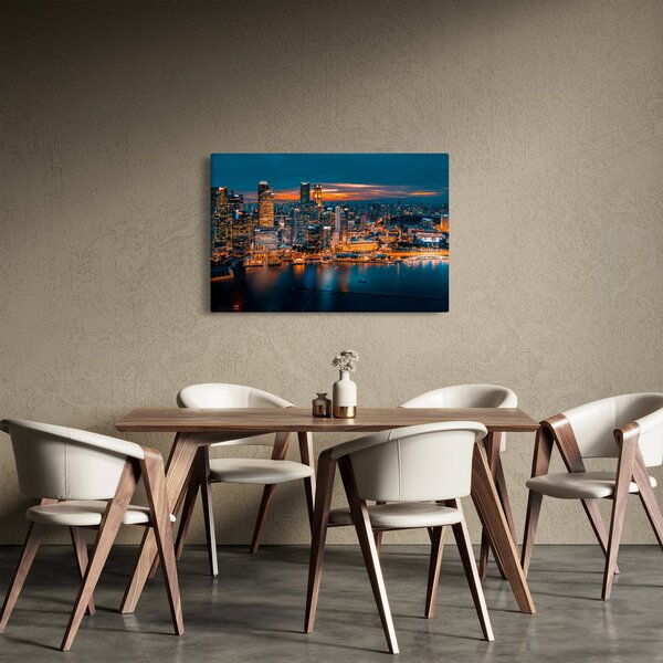 Éjszakai város képe (90x60 cm)