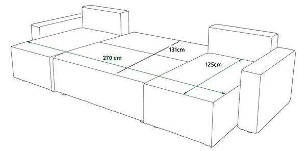 Sarokkanapé U Cordova U (zöld) (J). Akció -21%