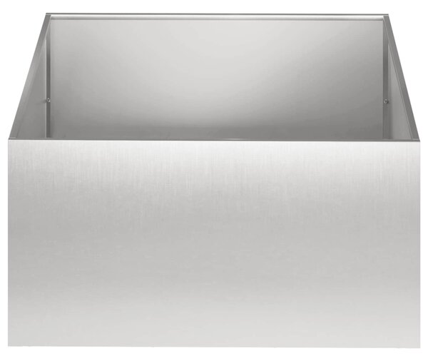 VidaXL Kerti cserép 2 db Ezüst 40 x 40 x 30 cm Rozsdamentes Acél