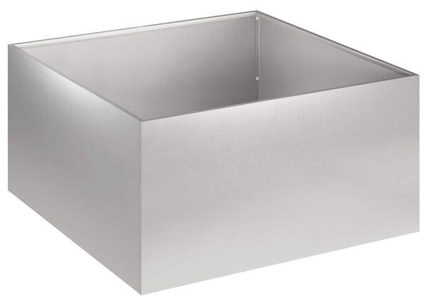 VidaXL Kerti cserép 2 db Ezüst 40 x 40 x 30 cm Rozsdamentes Acél