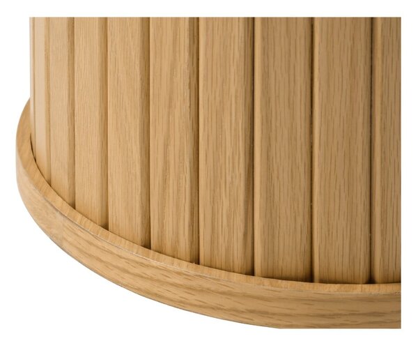 Natúr színű kerek dohányzóasztal tölgyfa dekorral ø 90 cm Nola – Unique Furniture
