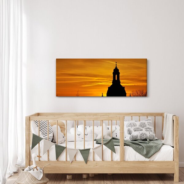 Templom a naplementében képe (120x50 cm)