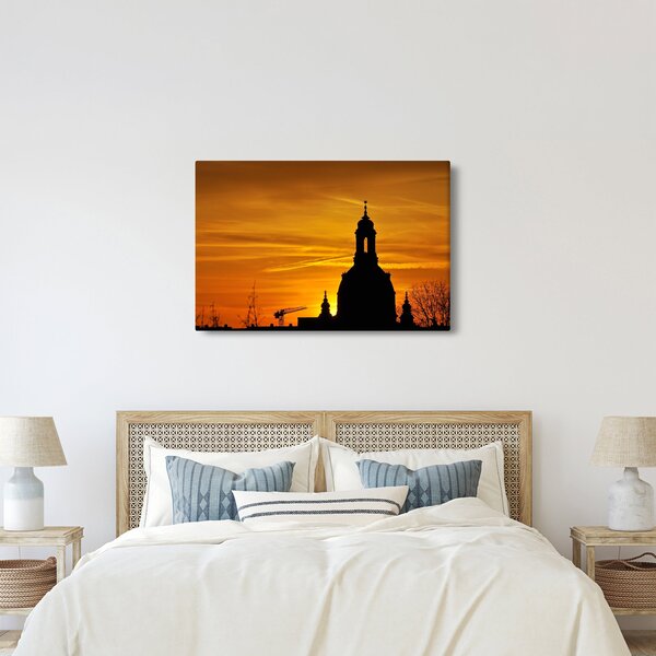 Templom a naplementében képe (90x60 cm)