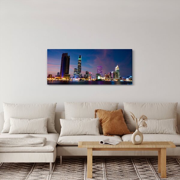 Éjszakai város képe (120x50 cm)