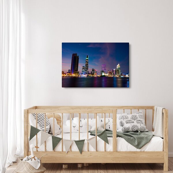 Éjszakai város képe (90x60 cm)