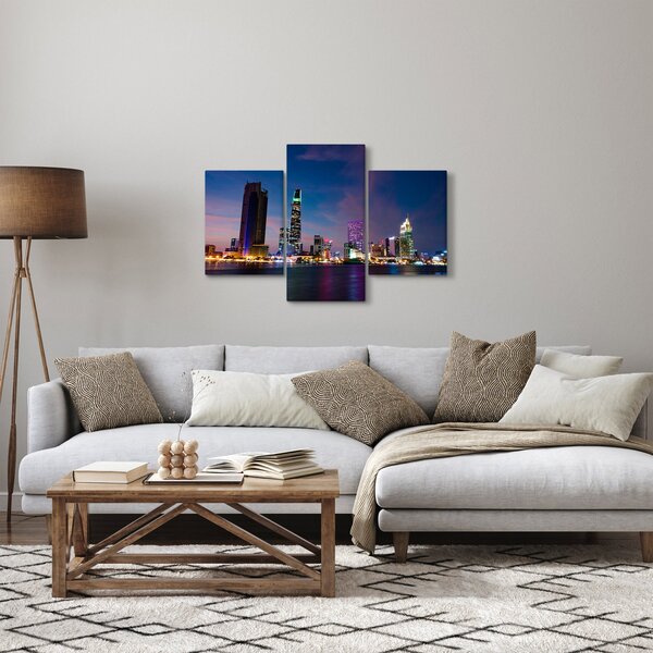 Éjszakai város képe (90x60 cm)