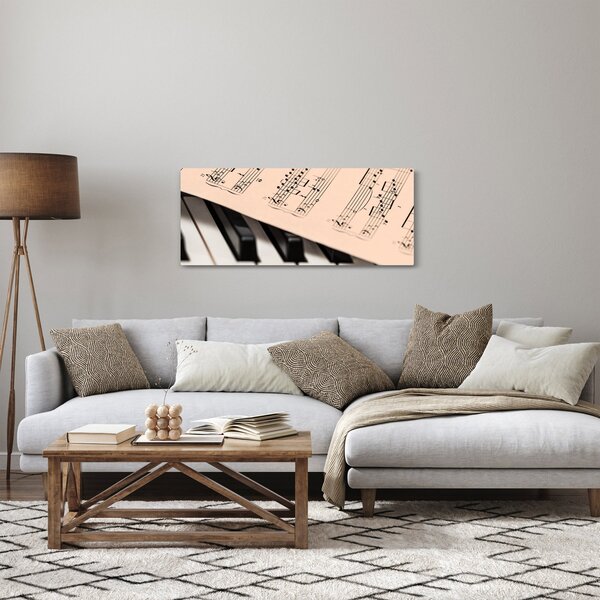 Zongora hangjegyekkel képe (120x50 cm)