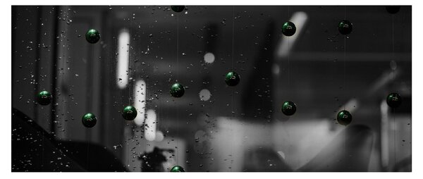 Absztrakt kép - zöld golyó (120x50 cm)