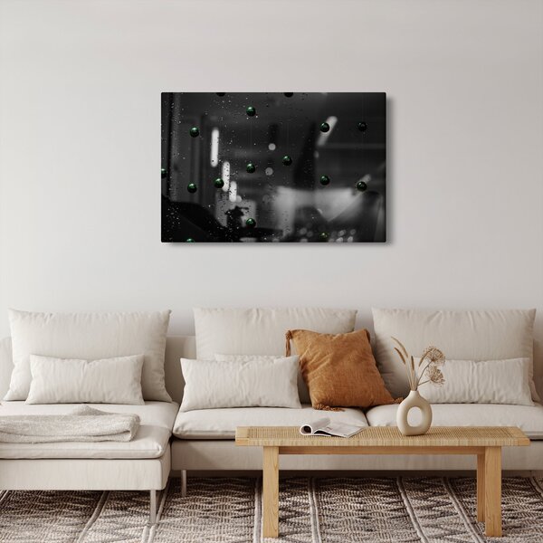 Absztrakt kép - zöld golyó (90x60 cm)
