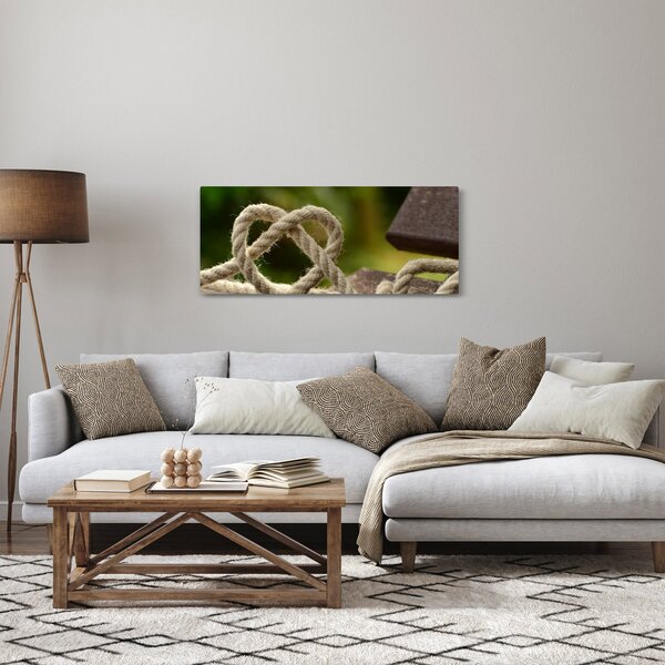 Szív kötélből képe (120x50 cm)
