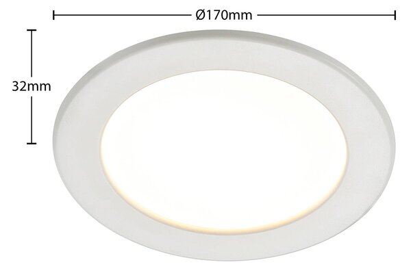 PRIOS Prios LED süllyesztett lámpa Cadance, fehér, 17 cm, 3 darabos készlet, CCT, dimmelhető, Fehér / opál, Fürdőszoba, Alumínium, Modern