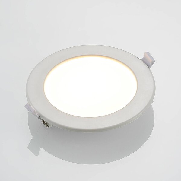 PRIOS Prios LED süllyesztett lámpa Cadance, fehér, 17 cm, 3 darabos készlet, CCT, dimmelhető, Fehér / opál, Fürdőszoba, Alumínium, Modern